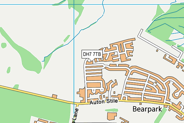 DH7 7TB map - OS VectorMap District (Ordnance Survey)