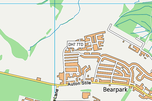 DH7 7TD map - OS VectorMap District (Ordnance Survey)