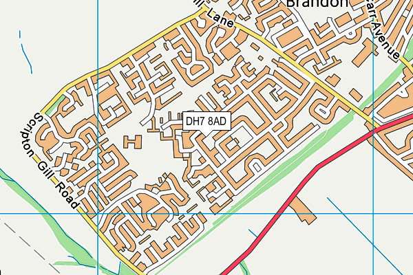 DH7 8AD map - OS VectorMap District (Ordnance Survey)