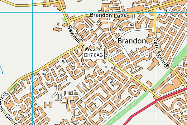 DH7 8AG map - OS VectorMap District (Ordnance Survey)