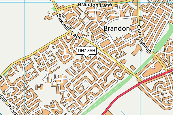 DH7 8AH map - OS VectorMap District (Ordnance Survey)