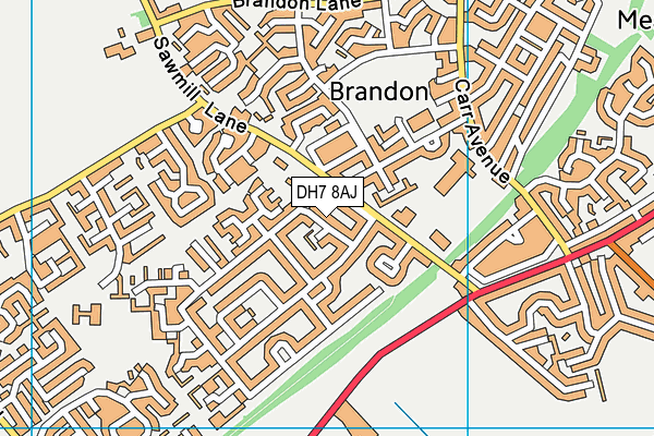 DH7 8AJ map - OS VectorMap District (Ordnance Survey)