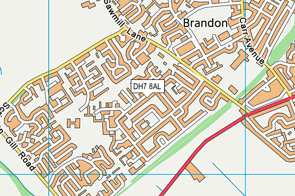 DH7 8AL map - OS VectorMap District (Ordnance Survey)