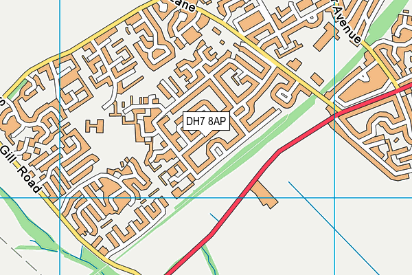 DH7 8AP map - OS VectorMap District (Ordnance Survey)