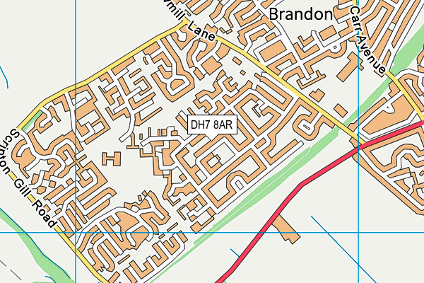DH7 8AR map - OS VectorMap District (Ordnance Survey)