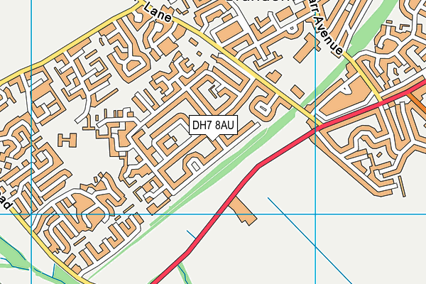 DH7 8AU map - OS VectorMap District (Ordnance Survey)