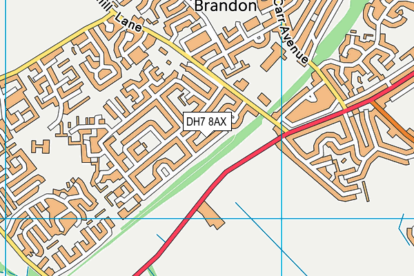 DH7 8AX map - OS VectorMap District (Ordnance Survey)