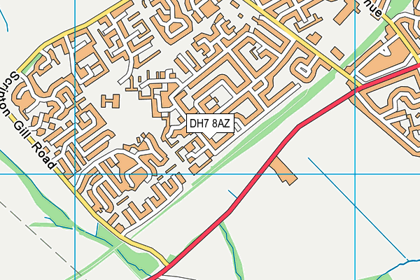 DH7 8AZ map - OS VectorMap District (Ordnance Survey)