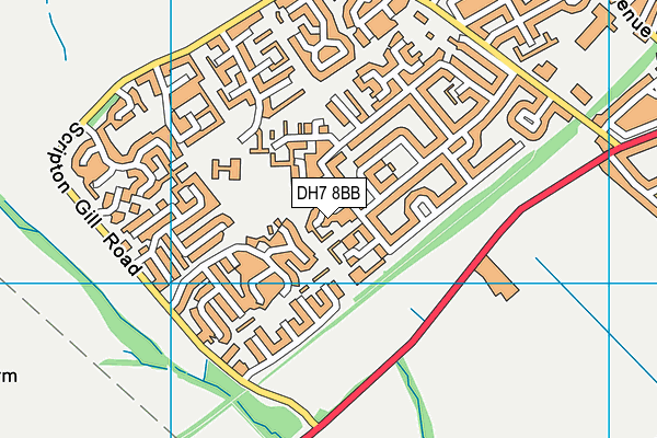 DH7 8BB map - OS VectorMap District (Ordnance Survey)