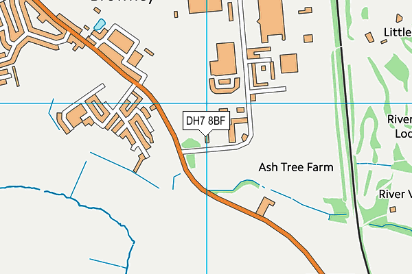 DH7 8BF map - OS VectorMap District (Ordnance Survey)