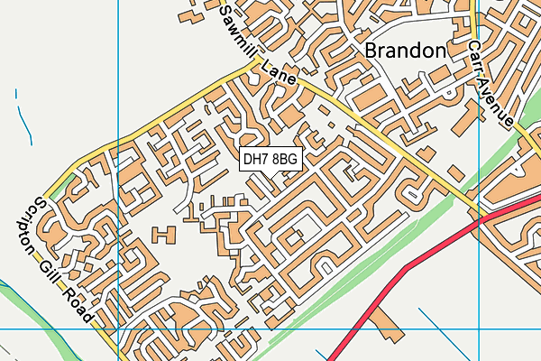 DH7 8BG map - OS VectorMap District (Ordnance Survey)