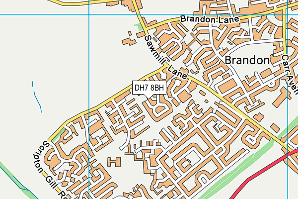 DH7 8BH map - OS VectorMap District (Ordnance Survey)