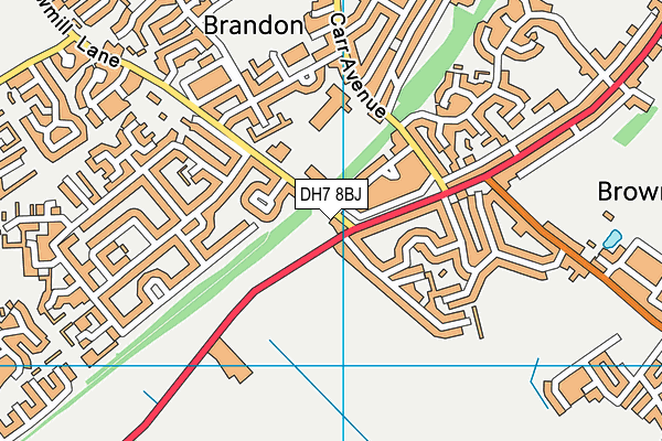 DH7 8BJ map - OS VectorMap District (Ordnance Survey)
