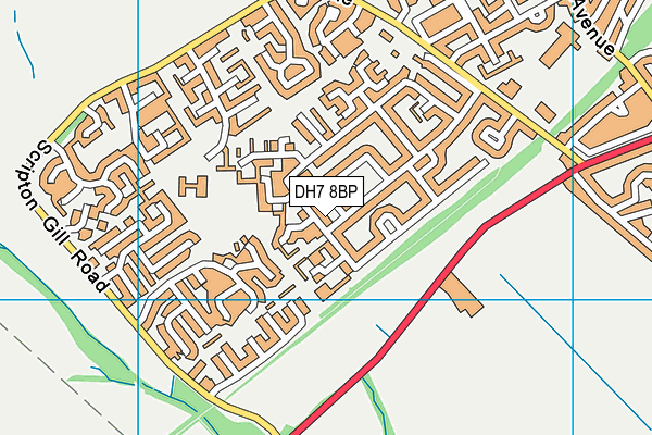 DH7 8BP map - OS VectorMap District (Ordnance Survey)