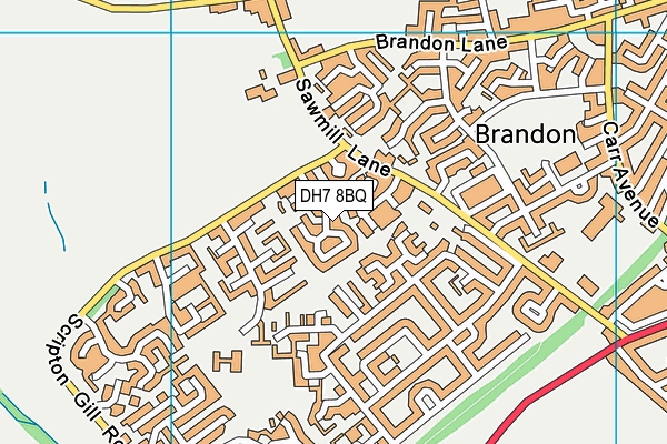 DH7 8BQ map - OS VectorMap District (Ordnance Survey)