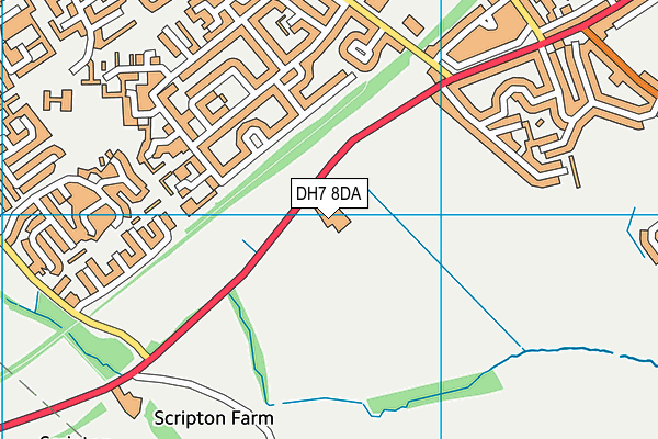 DH7 8DA map - OS VectorMap District (Ordnance Survey)