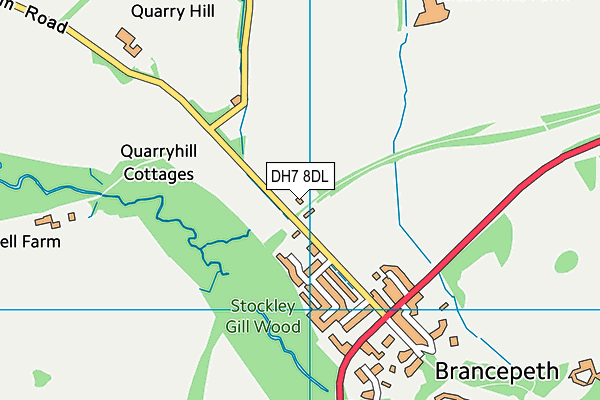 DH7 8DL map - OS VectorMap District (Ordnance Survey)
