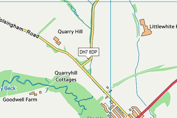 DH7 8DP map - OS VectorMap District (Ordnance Survey)