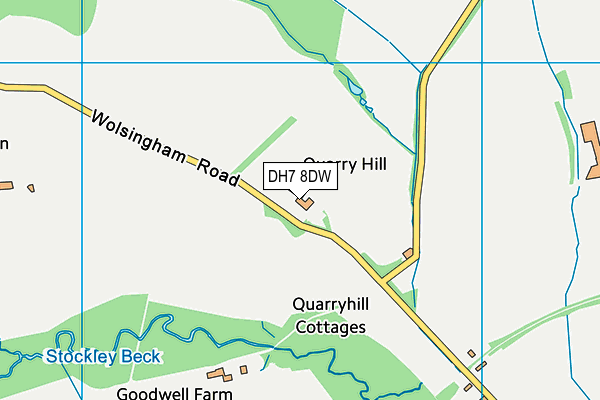 DH7 8DW map - OS VectorMap District (Ordnance Survey)