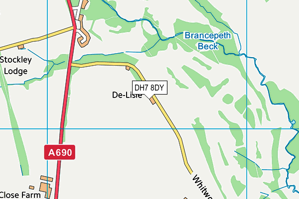 DH7 8DY map - OS VectorMap District (Ordnance Survey)