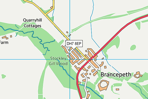DH7 8EP map - OS VectorMap District (Ordnance Survey)