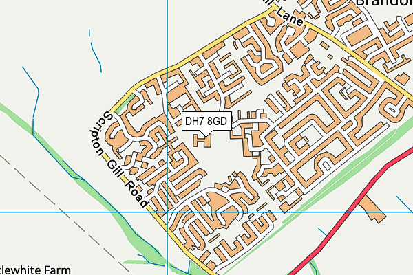 DH7 8GD map - OS VectorMap District (Ordnance Survey)
