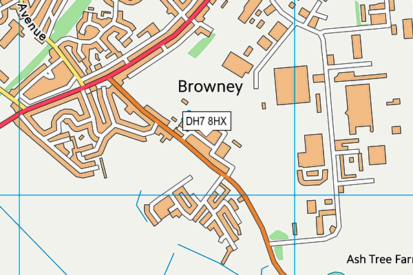 Browney Primary Academy map (DH7 8HX) - OS VectorMap District (Ordnance Survey)