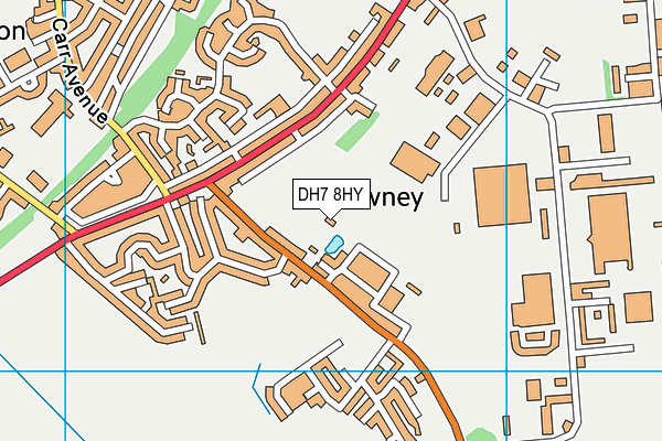 DH7 8HY map - OS VectorMap District (Ordnance Survey)