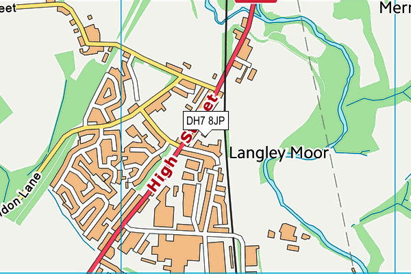 DH7 8JP map - OS VectorMap District (Ordnance Survey)