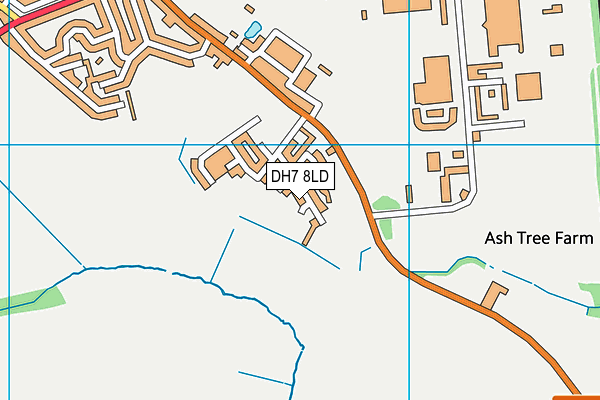 DH7 8LD map - OS VectorMap District (Ordnance Survey)