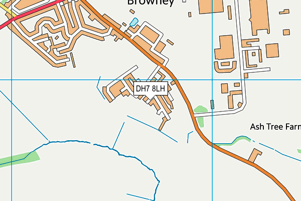 DH7 8LH map - OS VectorMap District (Ordnance Survey)