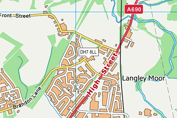 Langley Moor Nursery School map (DH7 8LL) - OS VectorMap District (Ordnance Survey)