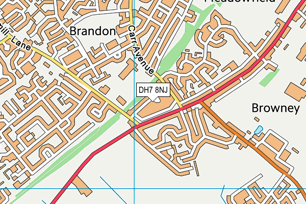 DH7 8NJ map - OS VectorMap District (Ordnance Survey)