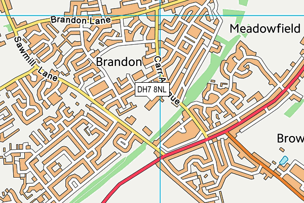 Brandon Primary Academy map (DH7 8NL) - OS VectorMap District (Ordnance Survey)