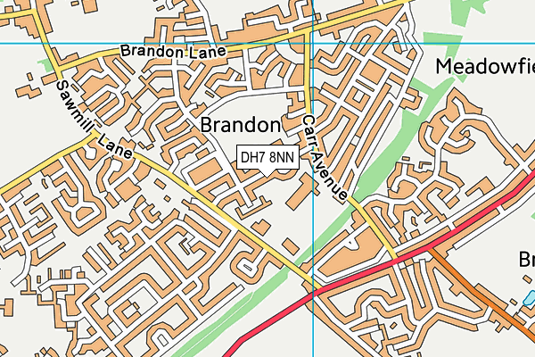 DH7 8NN map - OS VectorMap District (Ordnance Survey)