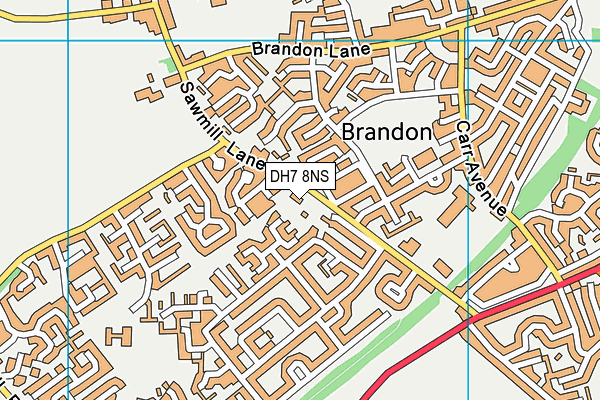 DH7 8NS map - OS VectorMap District (Ordnance Survey)