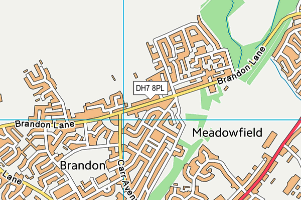 Brandon United Football Club map (DH7 8PL) - OS VectorMap District (Ordnance Survey)