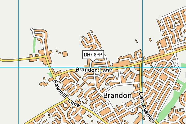 DH7 8PP map - OS VectorMap District (Ordnance Survey)