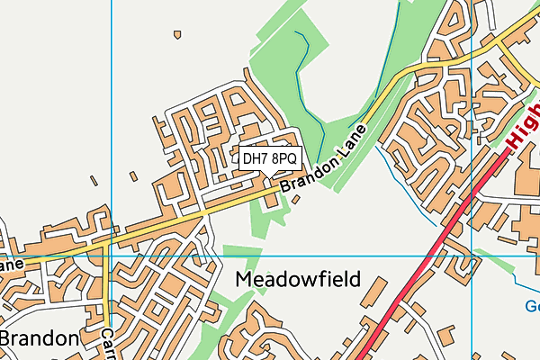 DH7 8PQ map - OS VectorMap District (Ordnance Survey)