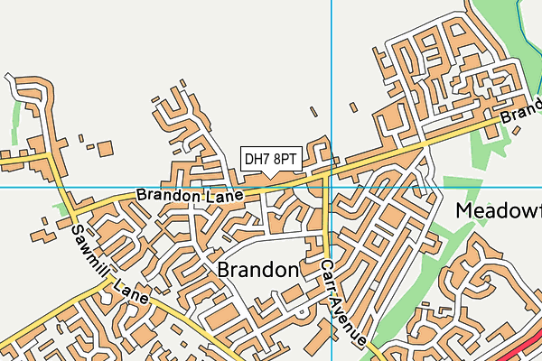 DH7 8PT map - OS VectorMap District (Ordnance Survey)