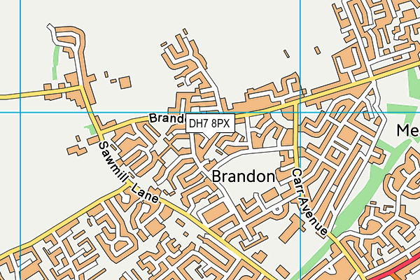 DH7 8PX map - OS VectorMap District (Ordnance Survey)