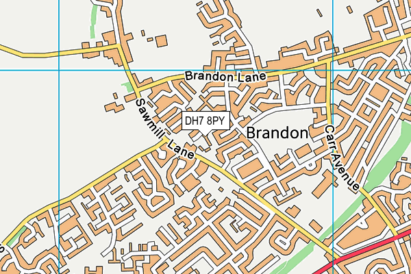 DH7 8PY map - OS VectorMap District (Ordnance Survey)