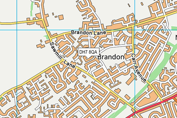 DH7 8QA map - OS VectorMap District (Ordnance Survey)
