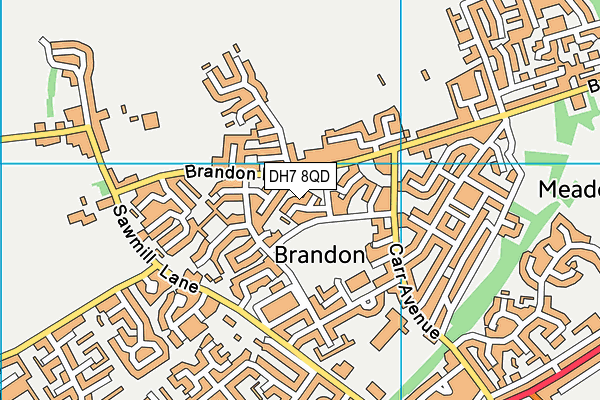 DH7 8QD map - OS VectorMap District (Ordnance Survey)