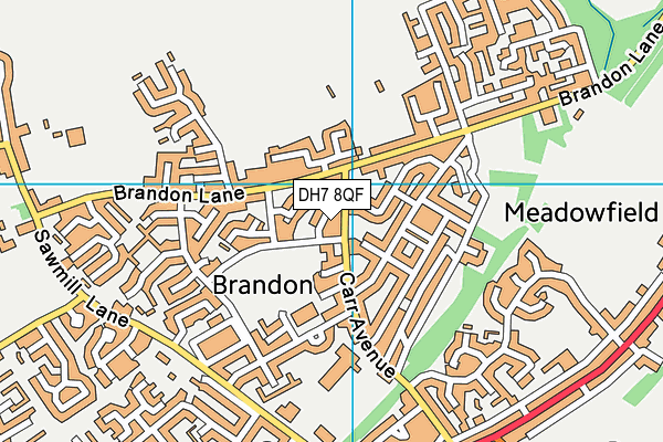 DH7 8QF map - OS VectorMap District (Ordnance Survey)