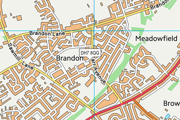 DH7 8QG map - OS VectorMap District (Ordnance Survey)