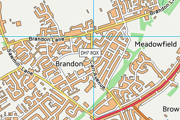 DH7 8QX map - OS VectorMap District (Ordnance Survey)