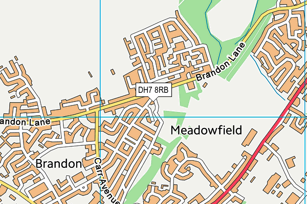 DH7 8RB map - OS VectorMap District (Ordnance Survey)