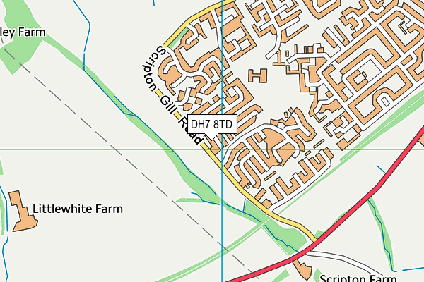 DH7 8TD map - OS VectorMap District (Ordnance Survey)