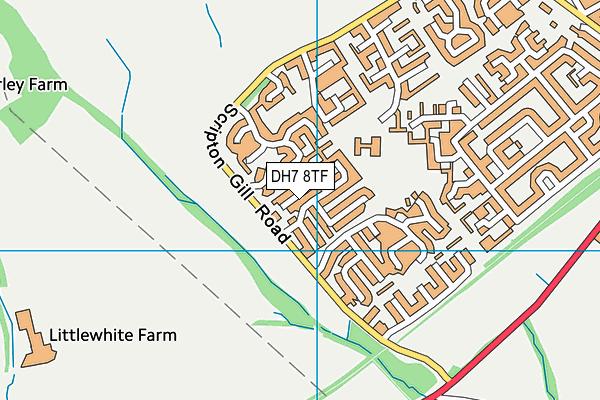 DH7 8TF map - OS VectorMap District (Ordnance Survey)
